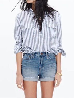 Madewell High Rise Denim Boy Shorts in Bo Wash NWT, 32